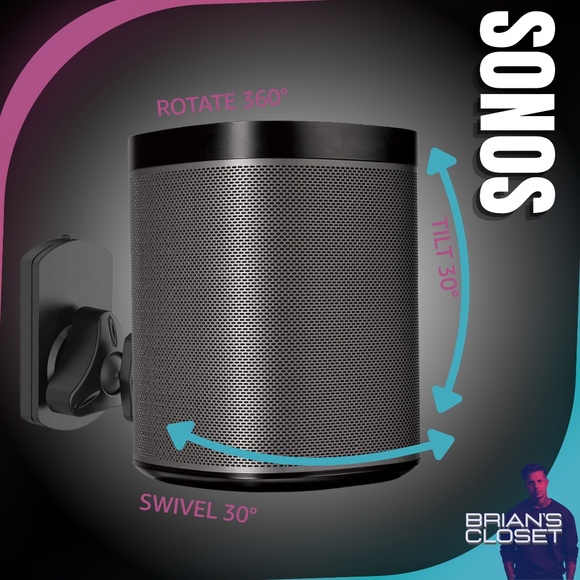 SONOS Play:1 Compact Wireless WiFi Smart Speaker & WALI Wall Mount - Black - Picture 9 of 16